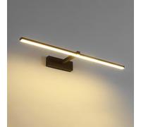 ZR98US Linear Aluminum Mounted Light, Minimalist Long Rectangular Black Mirror Front Lamp for Bathroom Bedroom Wall Sconces(80cm/31.4in)