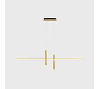 ZR98US Luxury Brass Dimmable Lights Minimalist Dining Bar Ceiling Indoor Home Long Decor Suspended Chandelier Adjustable Fixtures,Light