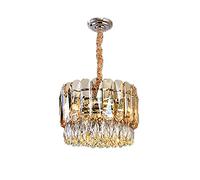 ZR98US Luxury Chandeliers Adjustable Height Pendant HT Semi Flush Mount Ceiling hts Fixtures for Dining Room Hallway Bedroom-Chrome and Crystal 60x30cm