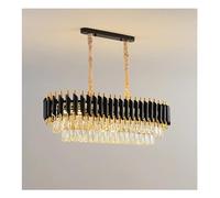 ZR98US Luxury Crystal K9 Black Metal Compatible with Villa Living Room Bedroom Pendant Lamps Lusters Luminaires, Chandelier
