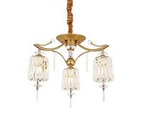ZR98US Luxury Gold Chandelier, Industrial Pendant Lig Farmhouse Crystal Ceiling Ligs for Living Dining Room Bedroom-Golden * 42cm