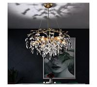 ZR98US Luxury Gold Crystal Chandelier Large Chandeliers Fixtures Compatible with Living Room Hall Art Decor Hanging Lamp,Ceiling