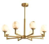 ZR98US Marble Artificial Earth Satellite Gold Brass Ceiling Fixture Pendant Light Compatible with Dining Kitchen Living Room Bedroom, Chandelier