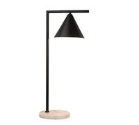 ZR98US Marble Bedside Desk Lamp, Office Study Bedroom Night Light, Reading Table Lamps for Living Room (Color : Black)