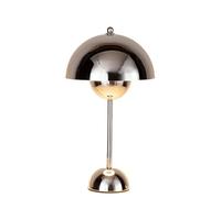 ZR98US Metal Table Lamp, Dome Lampshade Reflects Light, Study, Bedside, Chrome Suitable for Living Room, Dormitory, Office,