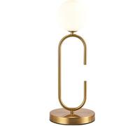 ZR98US Mid-Century C-Shaped Gold Lamp, Dimmable, with Opal Glass, Bedroom, Bedside, Dining Table Suitable for Living Room, Dormitory, Office,(1-Light)