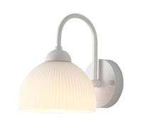 ZR98US Milk White Glass, Nordic Dome Shade Light Iron Art Base Wall Lamp 3-Color Dimmable for Bedroom Living Room Bedside