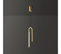 ZR98US Minimalist Brass Pendant Dimmable Home Bedroom Bedside Suspended Light Fixture, Chandelier