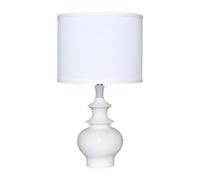 ZR98US Minimalist Ceramic Table Lamp Set of 2 with Linen Shade Bedroom Bedside, Farmhouse, Decor Suitable for Living Room, Dormitory, Office,(White)