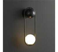 ZR98US Minimalist Light Fixtures, White Glass Lampshade Ring Wall Lamp for Bedroom Living Room Dining Room(Gold)