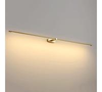 ZR98US Minimalist Long Strip, Black and Gold Linear Over Mirror Mounted Light for Bedroom Vanity Wall (Dark,98cm/38.6in)