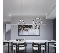 ZR98US Minimalist Metal Linear Long Dining Contemporary Ceiling Fixtures Bar Counter Kitchen Hallway Bathroom Office Living Room Dimmable, Chandelier Lights