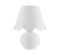 ZR98US Minimalist Table Lamp with Ceramic Body and Linen Lampshade, Bedroom, Or Office Nightstand Suitable for Living Room, Dormitory, Office,(White/Translulent)