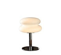 ZR98US Mushroom Table Lamp, Glass Lampshade, Dimmable, Unique Home Aesthetic Decoration, and Bedroom Suitable for Living Room, Dormitory, Office,(White)