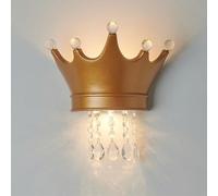 ZR98US Nordic Crown Mounted Lamp, Creative Light Fixtures with Crystal Decoration for Bedroom Living Room Wall (Gray)