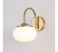 ZR98US Nordic Globe Glass Light, Mid Century Gooseneck 3-Color Dimmable Wall Lamp for Bathroom Bedside Hallway(Pink)