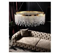 ZR98US Nordic K9 Crystal Living Room Luxury Hanging Lamp Gold Circle Ceiling Pendant Lig Home Decor,Ceiling Chandelier