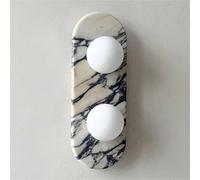 ZR98US Nordic Oval Stone Lamp, Glass Globe Natural Marble Wall for Dining Room Stairs Bedroom(3 Light)