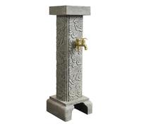 ZR98US Outdoor Water Column, Vertical Square Garden Water Column with Full Copper Faucet and Hose Bib, Freeze Protection for Garden Use