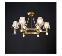 ZR98US Pendant Light Copper Gold Compatible with Living Dining Room Bedside Lamp Villa Study Hanging Lights Big Chandelier