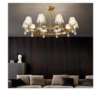 ZR98US Pendant Light Copper Gold Compatible with Living Dining Room Bedside Lamp Villa Study Hanging Lights Big Chandelier