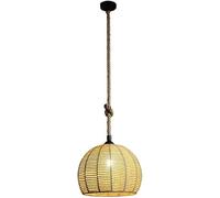 ZR98US Pendant Lights, Round Hemp Rope Retro Clothing Shop Net Bar Table Coffee Restaurant, Chandelier