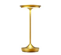 ZR98US Portable Rechargeable LED Table Lamp, 3-Color Stepless Dimming, with Memory Function, Outdoor/Dining/Yard/Restaurant Suitable for Living Room, Dormitory, Office,(Gold 1Pack)