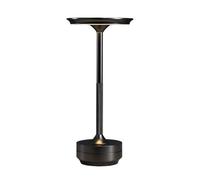 ZR98US Portable Touch LED Table Lamp, Rechargeable Battery, 3 Colors Stepless Dimming, Restaurant/Bar/Terrace, Black Suitable for Living Room, Dormitory, Office,