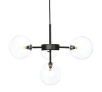 ZR98US Post- Chandelier Ceiling Light 4 Lights-Globe Clear Glass Shade-G4 Hanging Fixture for Living Room Bedroom Kitchen Island Device/Bronze
