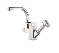 ZR98US Pull-out Kitchen Faucet with Sprayer, Brass Deck Mount Mixer for Bathroom Sink, Hot and Cold Water