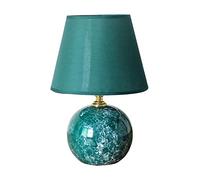 ZR98US Retro Ceramic Bedroom Office Desk Bedside Lamp Fabric Lampshade Light Table Lamps For Living Room Color Dark Green Size : Remot