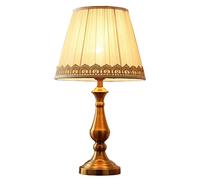 ZR98US Retro Copper American Minimalist Small Bedroom Bedside Warm Creative Romantic Desk Lamp Table Lamps For Living Room Color Dimming Switch, Size