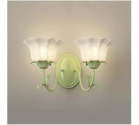 ZR98US Retro Flower Nordic Green Floral Lamp 3-Color Dimmable Wall for Bedroom Bedside Hallway Living Room(Tulip,1 Light)