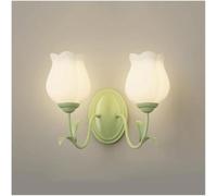 ZR98US Retro Flower Nordic Green Floral Lamp 3-Color Dimmable Wall for Bedroom Bedside Hallway Living Room(Tulip,1 Light)