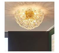 ZR98US Retro Ligs Fixture, Copper Crystal Ceiling Luxury Golden Living Room Decoration Lamp Romantic Wedding Bedroom Lamp, Chandelier