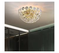 ZR98US Retro Ligs Fixture, Copper Crystal Ceiling Luxury Golden Living Room Decoration Lamp Romantic Wedding Bedroom Lamp, Chandelier