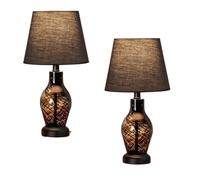 ZR98US Retro Mushroom Table Lamp - Transparent Glass Dimmable, Home Decor & Gift