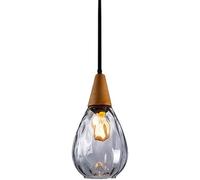 ZR98US Retro Style Screw Single-Headed Hanging Lamp, Water-Dripping Glass Metal Fixtures, Dining Living Room Bedroom Pendant Light, Chandelier