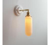 ZR98US Ribbed Ceramic Light, Vintage Indoor 180° Adjustable Brass Lamp Arm Wall Lamps for Bedroom Living Room Hallway