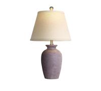 ZR98US Rustic Purple Farmhouse Ceramic Bedside Lamp with Distressed Finish for Living Room and Bedroom