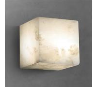 ZR98US Square Marble Lamp, Natural Alabaster 3-Color Dimmable Wall Light for Bedroom Living Room Restaurant Bathroom