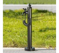 ZR98US Stainless Steel Garden Water Column with Faucet & Spray - Floor Mounted Water Feature for Courtyard Irrigation and Watering