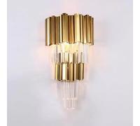 ZR98US Stainless Steel Lights, Luxury Mounted Light with Clear Beveled Crystal for Living Room Bedroom Wall Lamp(25cm/9.8in)