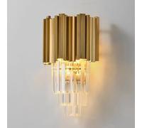 ZR98US Stainless Steel Lights, Luxury Mounted Light with Clear Beveled Crystal for Living Room Bedroom Wall Lamp(25cm/9.8in)