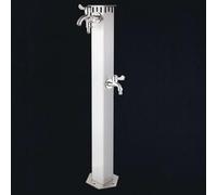 ZR98US Stainless Steel Vertical Garden Faucet with Spray, Floor Standing Water Tap, High Temperature Resistant, Wear-Resistant, Anti-Freezing, Sun-Proof