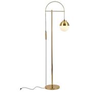 ZR98US Standing Corner European Copper High Pole Lamp Reading Light with Glass Lampshade Tall Floor Lamps for Living Room, Gold