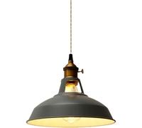 ZR98US Style Colored Iron Pendant Ceiling Fixture, Metal Lamp Shade, Restaurant Bar Decoration Hanging Light, Chandelier
