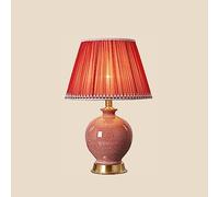 ZR98US Touch Bedside Lamps for Living roomEuropean -Style Retro Lamp Villa All -Bronze Ceramic Table Lamp(Color:A,Size:Button)