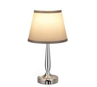 ZR98US Touch Desk Small Bedside Lamp with USB C Charging Port, Three-Way Dimmable, Bedroom Office Suitable for Living Room, Dormitory, Office,(Gray Shade+Silver Base)