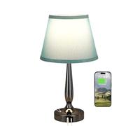 ZR98US Touch Desk Small Bedside Lamp with USB C Charging Port, Three-Way Dimmable, Bedroom Office Suitable for Living Room, Dormitory, Office,(Turquoise)